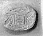 Stamp seal (scaraboid) with cartouche
, Limestone, Phoenician