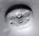 Stamp seal (scaraboid) with divine symbol
, Limestone (?), Phoenician
