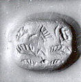 Stamp seal (scarab) with divine being
, Black Steatite, Phoenician