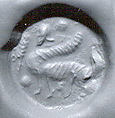 Stamp seal (scaraboid) with monster
, Marble, Assyrian
