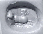 Stamp seal, Chalcedony, Sasanian