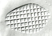 Loop-handled conical (?) stamping device, Chlorite or steatite, black
