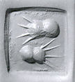 Drilled square plaque seal, Marble, pink