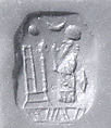 Stamp seal (octagonal pyramid) with cultic scene
, White Chalcedony (Quartz), Assyrian
