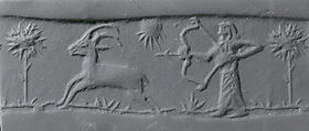 Cylinder seal, Stone, gray, Achaemenid