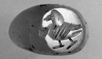 Stamp seal, Chalcedony, milky, Sasanian