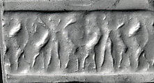 Cylinder seal, Lapis lazuli, Sumerian
