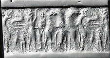 Cylinder seal, Lapis lazuli, Sumerian
