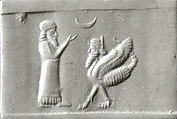 Cylinder seal with cultic scene
, Lapis lazuli, Assyro-Babylonian