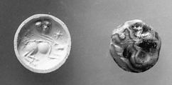 Carinated lentoid seal, Agate, banded gray white