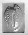 Stamp seal (scaraboid) with deity
, White and neutral Agate (Quartz), Assyrian