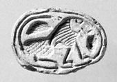 Scarab seal, Stone, white