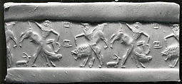 Cylinder seal, Steatite, Akkadian