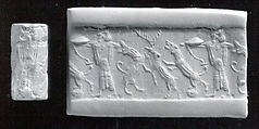 Cylinder seal, Stone, white beige, Achaemenid