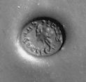 Inscribed stamp seal with elephant's head, Garnet, almandine, Sasanian