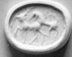 Stamp seal (scarab) with animal contest
, Jasper, green, Phoenician (?)