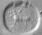 Stamp seal (scaraboid) with animal
, Neutral Chalcedony (Quartz), Assyro-Babylonian