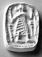 Rectangular stamp seal with gable-head handle, Black steatite, Hittite