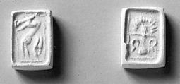 Rectangular plaque seal, engraved on two faces, Steatite, black, Cypriot