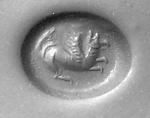 Stamp seal, Chalcedony, milky, Sasanian