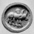 Stamp seal, Chalcedony, yellow, Sasanian