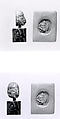 Stamp seal (in the shape of a human head) with animal
, Greenstone, Syro-Anatolian-Levantine