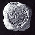 Sealing with stamp seal impression: seated figure, Ceramic, Old Assyrian Trading Colony