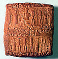 Cuneiform tablet case impressed with three cylinder seals, for cuneiform tablet 66.246.18a: quittance for a loan in copper, Clay, Old Assyrian Trading Colony