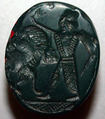 Scaraboid seal, Jasper, dark green, Achaemenid