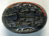 Stamp seal with Pahlavi inscription, Agate, banded, Sasanian