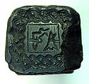 Square shaped stamp seal with loop handles, Hematite