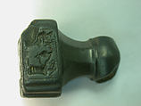 Square shaped stamp seal with loop handles, Hematite