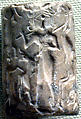 Cylinder seal and modern impression: bull-man, bearded hero, and lion contest frieze, Marble, Sumerian