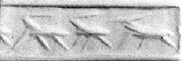 Cylinder seal with horned animals H. 1/2 in. (1.3 cm); Diam. 1/2 in. (1.3 cm)
