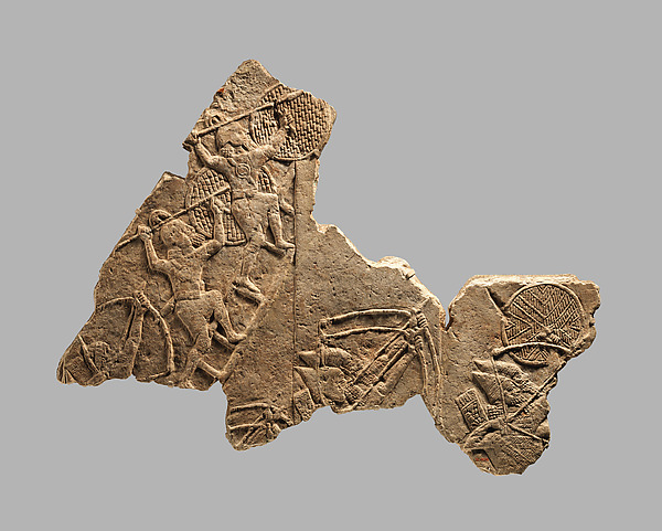 Relief fragment: siege of a city by Assyrian troops 20 7/8 × 25 3/4 in. (53 × 65.4 cm)