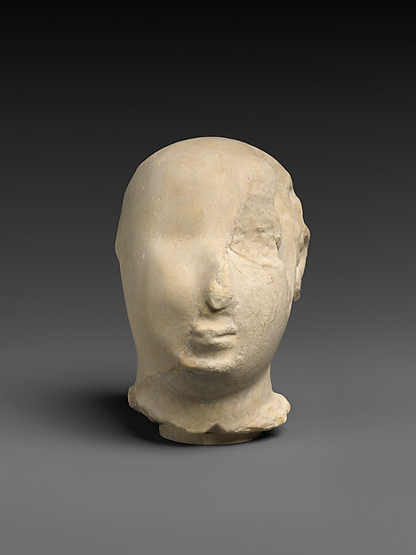 Fragmentary head of a worshiper H. 6 in.