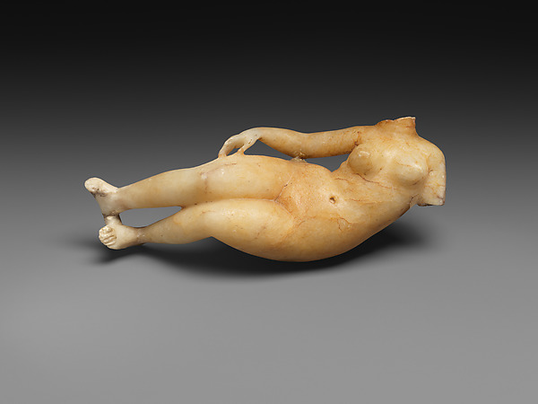 Figure of a reclining woman 2 7/8 × 6 7/8 × 2 1/4 in. (7.3 × 17.5 × 5.7 cm)