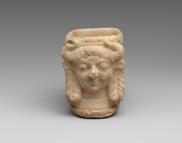 Vessel with heads of horned female deities by an unrecorded maker, The Metropolitan Museum of Art