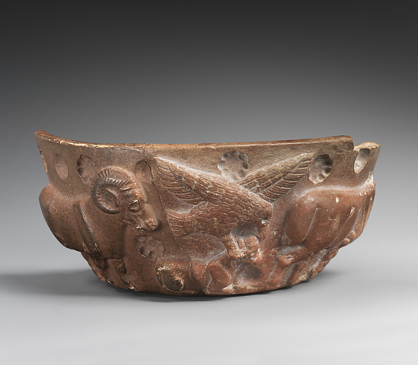 Fragment of a vessel with animals in relief, joined to a cast of another fragment from the same bowl by an unrecorded maker, The Metropolitan Museum of Art