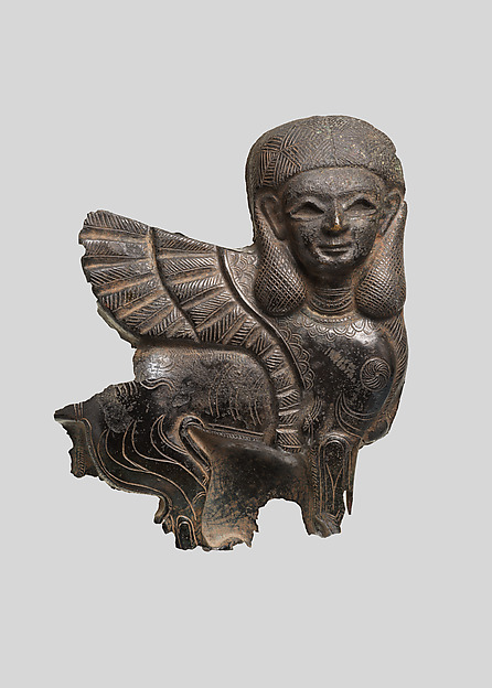 Plaque in the form of a sphinx