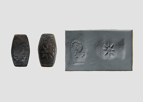 Stamp seal (loaf-shaped hemispheroid) with animal and symbol by an unrecorded maker, The Metropolitan Museum of Art