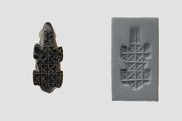 Stamp seal and modern impression: geometric pattern by an unrecorded maker, The Metropolitan Museum of Art