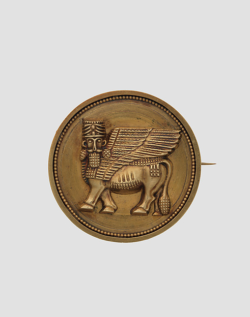 Brooch with Assyrian winged human-headed bull