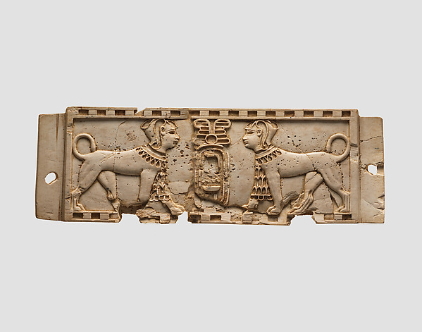 Cloisonné furniture plaque with two sphinxes flanking a cartouche by an unrecorded maker, The Metropolitan Museum of Art