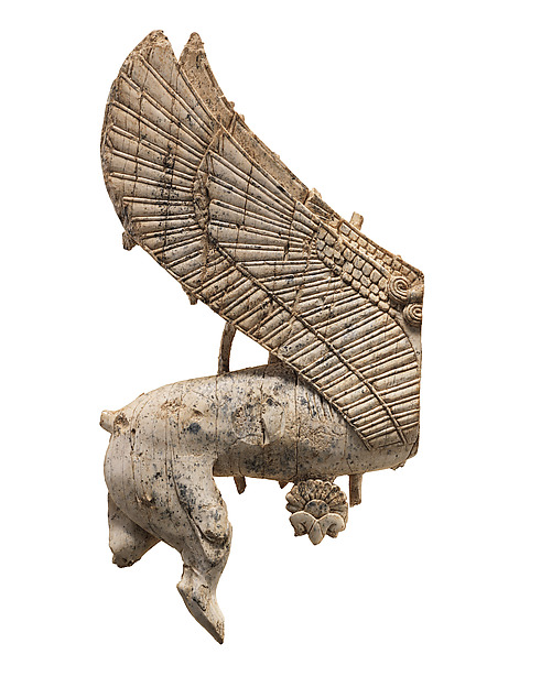 Openwork furniture plaque with sphinx striding through a floral landscape by an unrecorded maker, The Metropolitan Museum of Art