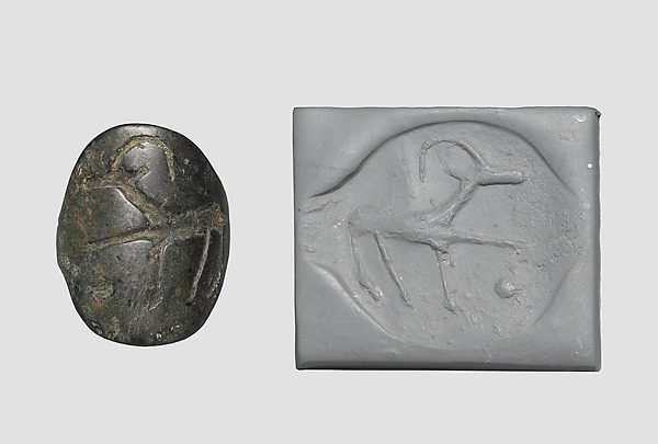 Seal ring and modern impression: horned animal by an unrecorded maker, The Metropolitan Museum of Art