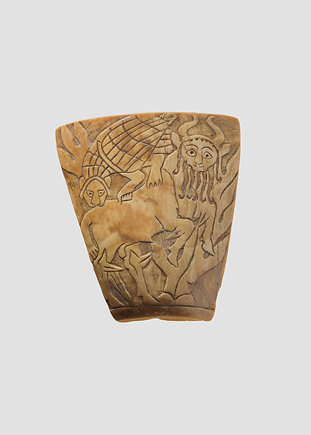 Inlay: combat between a human-headed bull and a lion-headed eagle by an unrecorded maker, The Metropolitan Museum of Art