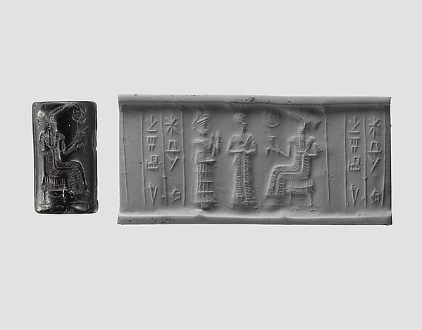 Cylinder seal and modern impression: presentation scene by an unrecorded maker, The Metropolitan Museum of Art