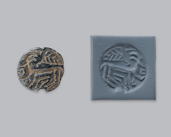 Stamp seal and modern impression: horned animal and bird by an unrecorded maker, The Metropolitan Museum of Art