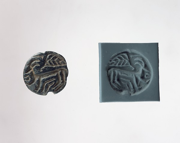 Stamp seal and modern impression: horned animal and bird 0.2 x 0.8 x 0.84 in. (0.51 x 2.03 x 2.13 cm)